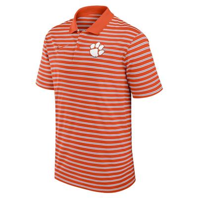 Clemson Nike Victory Stripe Polo ORG/WHT/PUR