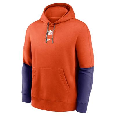 Clemson Nike Team Issue Club Hoodie ORANGE/ORCHID