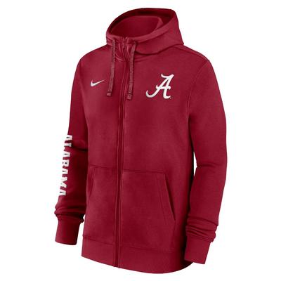 Alabama Nike Team Issue Full Zip Club Hoodie CRIMSON