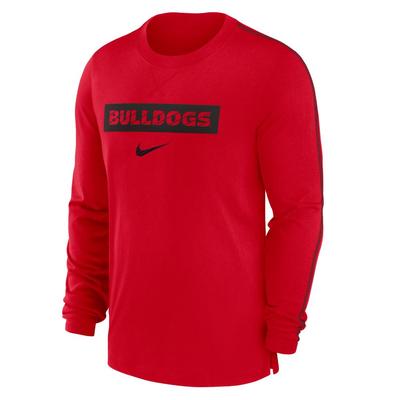 Georgia Nike Dri-Fit Sideline Team Issue Long Sleeve Tee