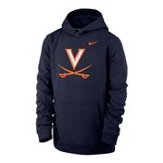  Virginia Nike Youth Club Fleece Logo Hoodie