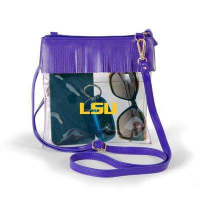 LSU Judyann Fringe Crossbody Clear Bag