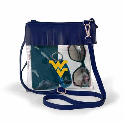 West Virginia Judyann Fringe Crossbody Clear Bag