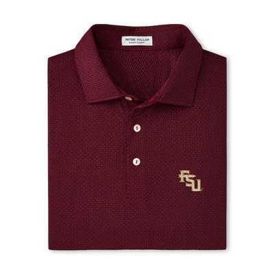 Florida State Diagonal Logo Peter Millar Tesseract Performance Polo MAROON