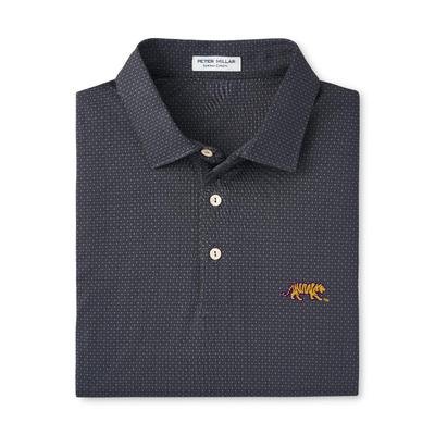 LSU Tiger Logo Peter Millar Tesseract Performance Polo IRON