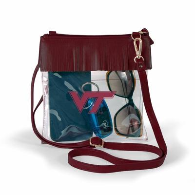 Virginia Tech Judyann Fringe Crossbody Clear Bag