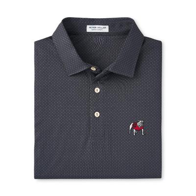 Georgia Standing Bulldog Peter Millar Tesseract Performance Polo IRON