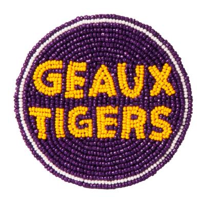 LSU Beaded Button