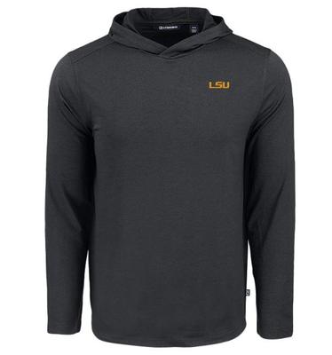 LSU Cutter & Buck Coastline Epic Comfort Hooded Shirt