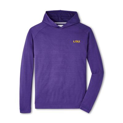 LSU Peter Millar Pine Performance Hoodie PURPLE