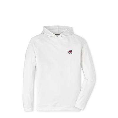 Georgia Standing Bulldog Peter Millar Pine Performance Hoodie WHITE