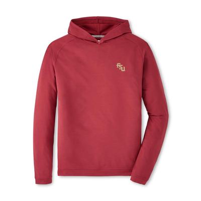 Florida State Diagonal Logo Peter Millar Pine Performance Hoodie MAROON