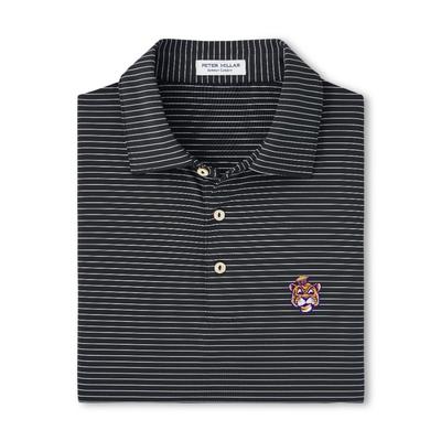 LSU Vault Sailor Peter Millar Hemlock Performance Polo BLACK