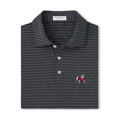 Georgia Standing Bulldog Peter Millar Hemlock Performance Polo BLACK