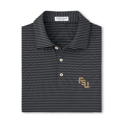 Florida State Diagonal Logo Peter Millar Hemlock Performance Polo BLACK