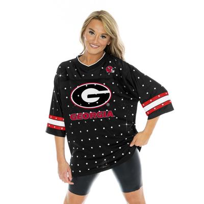 Georgia Gameday Couture Kickoff Time All Over Rhinestone Jersey