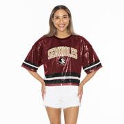  Florida State Gameday Couture Own The Game Full Sequin Crop Jersey