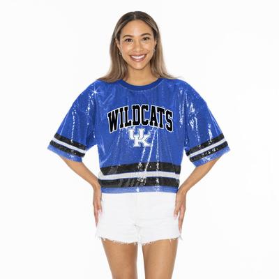 Kentucky Gameday Couture Own the Game Full Sequin Crop Jersey