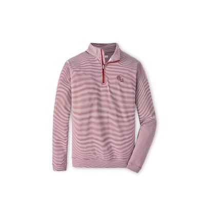 Florida State Diagonal Logo Perth Sugar Stripe Performance 1/4 Zip Pullover