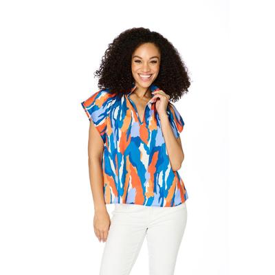 Royal and Orange Stewart Simmons The Abstract Blouse