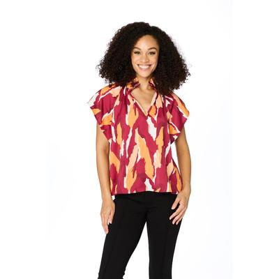 Maroon and Orange Stewart Simmons The Abstract Blouse