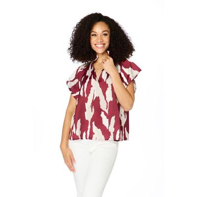 Maroon and Grey Stewart Simmons The Abstract Blouse