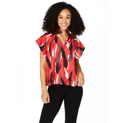 Red and Black Stewart Simmons The Abstract Blouse