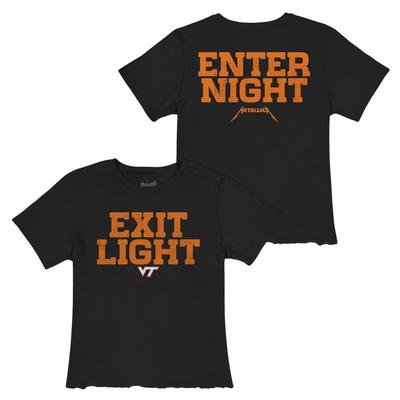 Virginia Tech Metallica Exit Light Enter Night Boyfriend Crop Tee