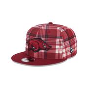  Arkansas New Era 950 Plaid Statement Flat Bill Snapback Cap