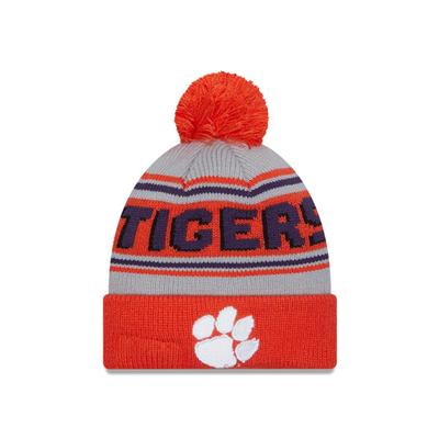 Clemson New Era Wordmark Knit Pom Beanie