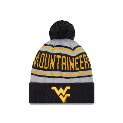 West Virginia New Era Wordmark Knit Pom Beanie