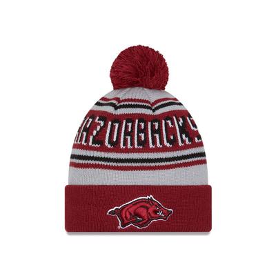 Arkansas New Era YOUTH Wordmark Knit Pom Beanie