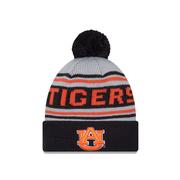  Auburn New Era Youth Wordmark Knit Pom Beanie