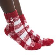  Alabama Zoozatz Buffalo Check Fuzzy Socks