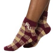  Florida State Zoozatz Buffalo Check Fuzzy Socks