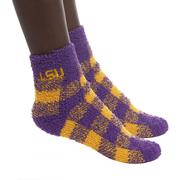  Lsu Zoozatz Buffalo Check Fuzzy Socks