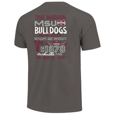 Mississippi State School Elements Stack Comfort Colors Tee