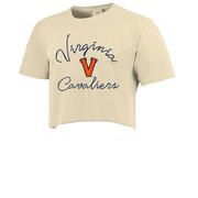  Virginia Women's Signature Logo Cropped Comfort Colors Tee