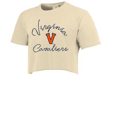 Virginia Women's Signature Logo Cropped Comfort Colors Tee