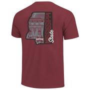  Mississippi State Campus State Comfort Colors Pocket Tee