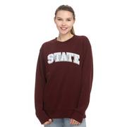  Mississippi State Zoozatz Sparkle Chenille Applique Sport Crew