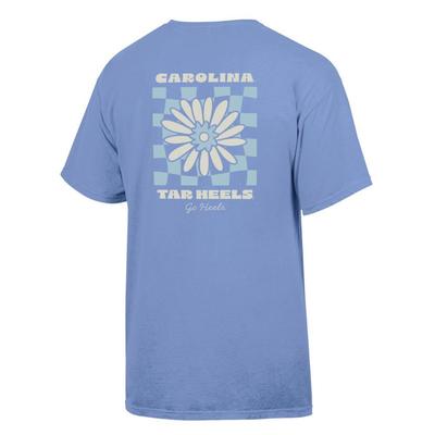 UNC Flower Checkerboard Comfort Wash Tee