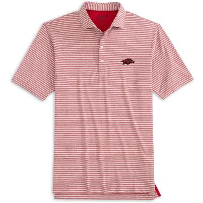 Arkansas Johnnie-O Clipper Striped Jersey Performance Polo