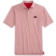  Arkansas Johnnie- O Clipper Striped Jersey Performance Polo