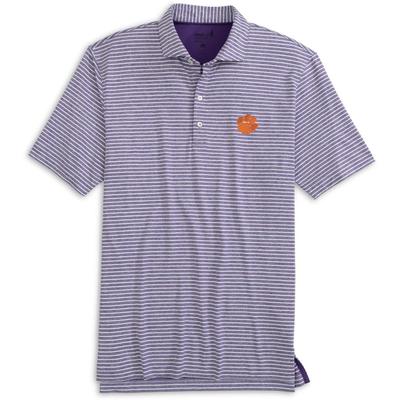 Clemson Johnnie-O Clipper Striped Jersey Performance Polo