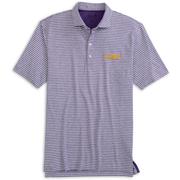  Lsu Johnnie- O Clipper Striped Jersey Performance Polo