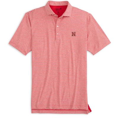 Nebraska Johnnie-O Clipper Striped Jersey Performance Polo