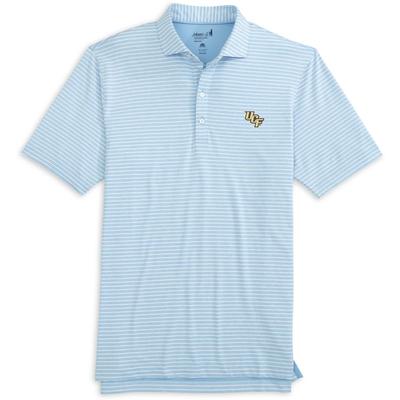 UCF Johnnie-O Clipper Striped Jersey Performance Polo GULF_BLUE