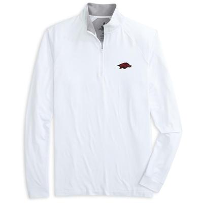 Arkansas Johnnie-O Freeborne Performance 1/4 Zip WHITE