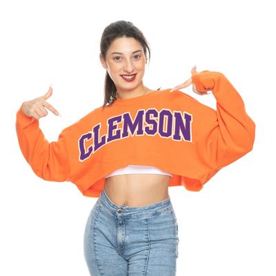 Clemson Zoozatz Uber Crop Fleece Crew